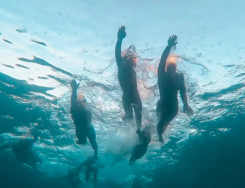 Schwimmtraining in den Camps von Hannes Hawaii Tours auf Fuerteventura.